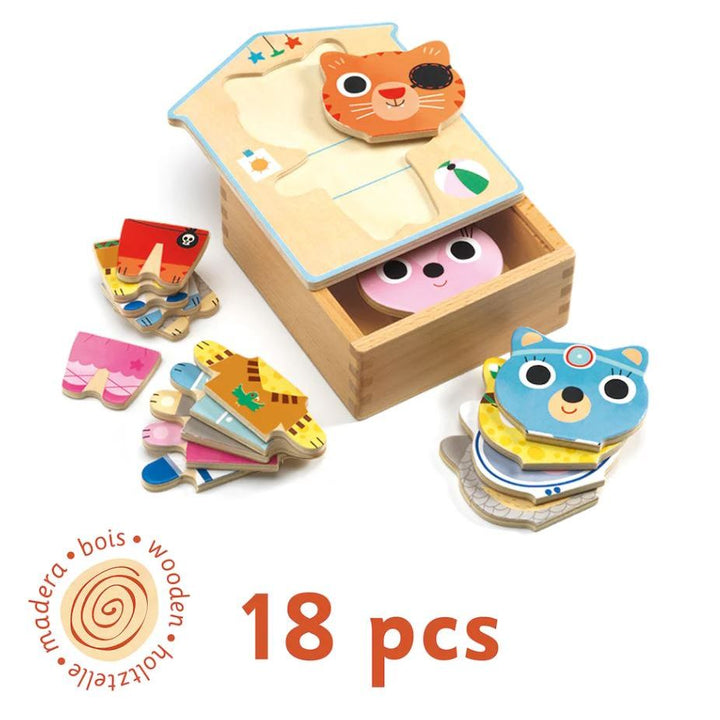Djeco Dressup Mix Wooden Puzzle Puzzles &amp; Mazes Djeco
