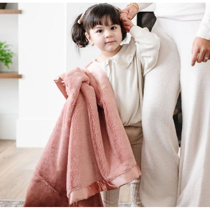 Saranoni Satin Border Receiving Blankets Swaddles &amp; Blankets Saranoni Dusty Peach