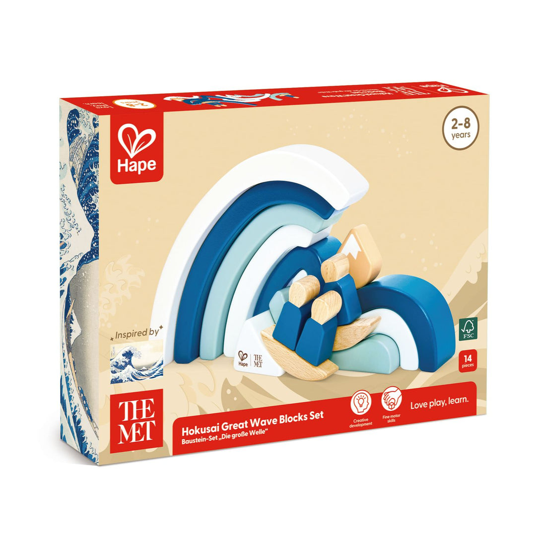 Hape - The Met - Hape Hokusai Great Wave Building Block Set Building Sets Hape