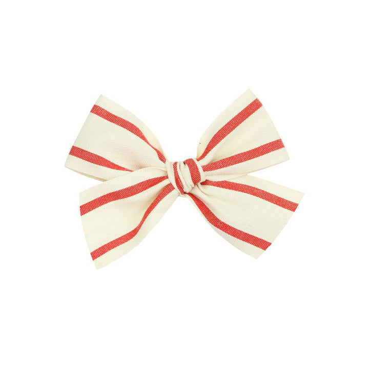 Lou Lou &amp; Company Ribbon Bow Clip- Red Stripe Clip Large Hair clip Lou Lou &amp; Company   