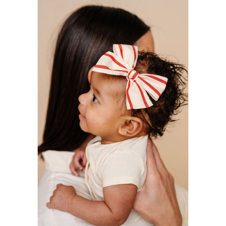 Lou Lou &amp; Company Ribbon Bow Clip- Red Stripe Clip Large Hair clip Lou Lou &amp; Company   