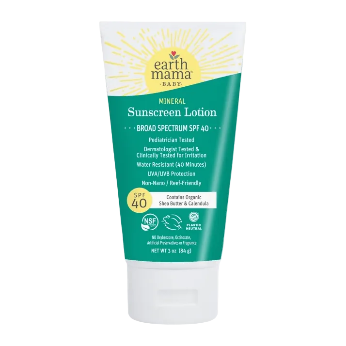 Earth Mama Baby Mineral Sunscreen Lotion SPF 40 Natural Toiletries Earth Mama Organics   