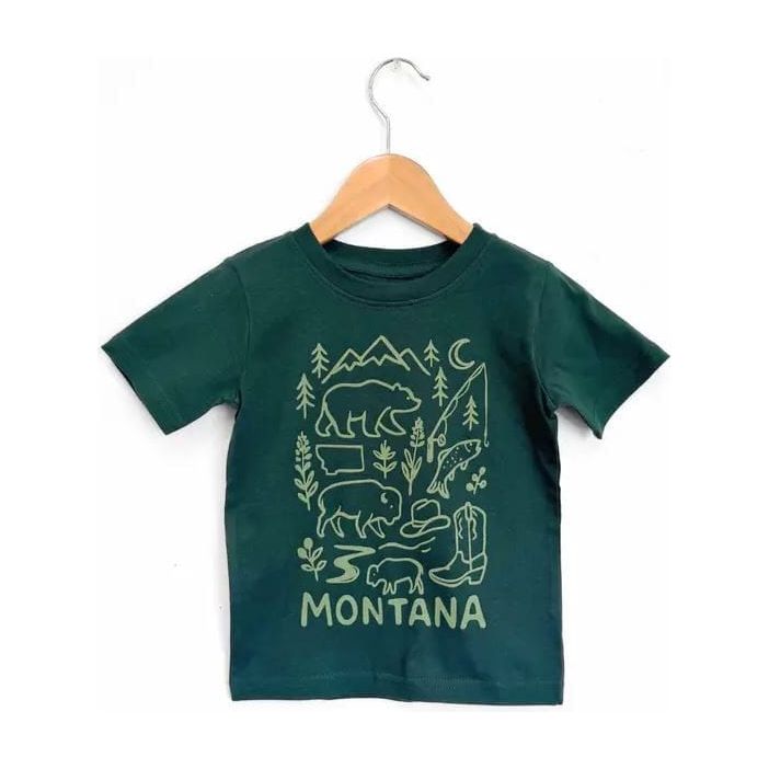 The Montana Scene- Montana Outdoors Toddler Tee - Forest Tops & Bottoms The Montana Scene
