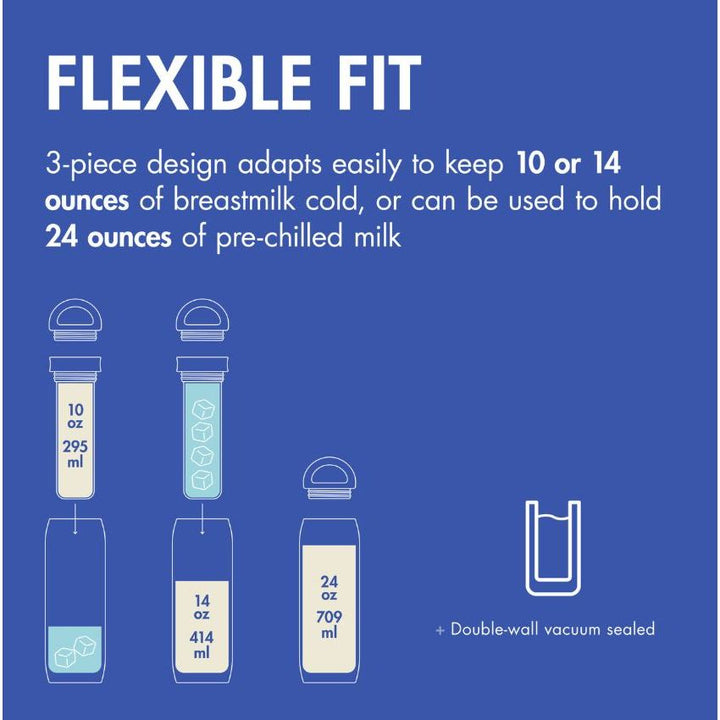 Boon Frosh Portable Breast Milk Chiller 24 oz - Blue Bottles &amp; Sippies Boon