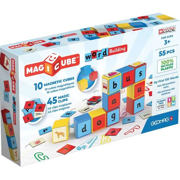 GeoMag Magicube Learning Set Word Building 55PCS Magnetic Blocks Geomag Magicube