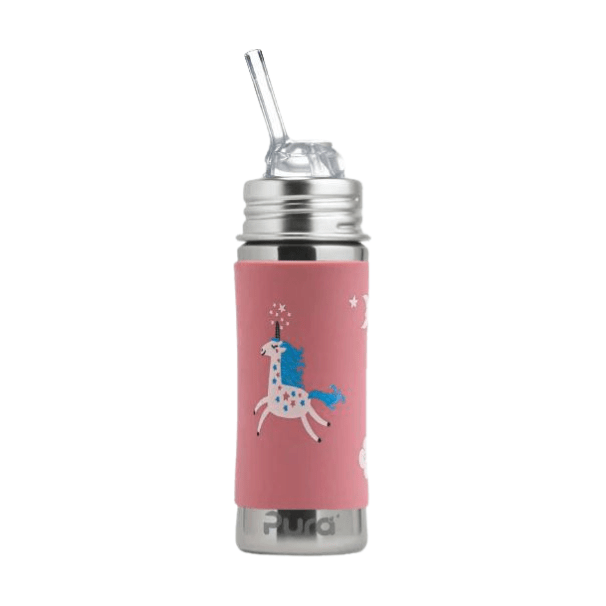 Pura Non Insulated Kiddo Straw Cup w/ Sleeve Bottles &amp; Sippies Pura Stainless Unicorn