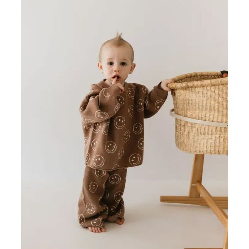 Forever French Knit Pant Set - Tan Just Smile Knit Set Forever French Baby