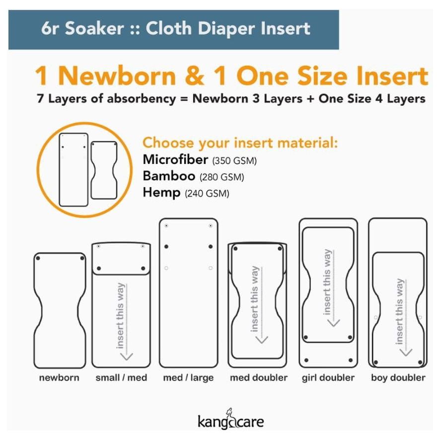 Kanga Care Bamboo 6r Soaker Inserts - 5 Pk Soaker Kanga Care