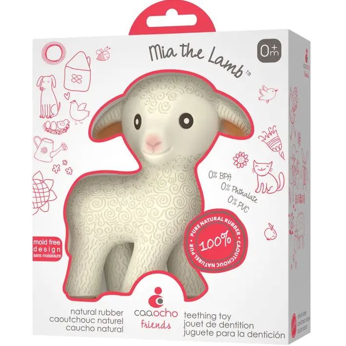 CaaOcho Natural Rubber Teether Lamb Bath Time CaaOcho