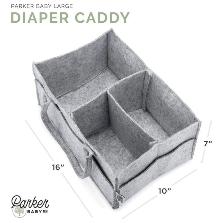 Parker Baby Company Diaper Caddy- Large Gray Accessories &amp; Laundry Parker Baby Co