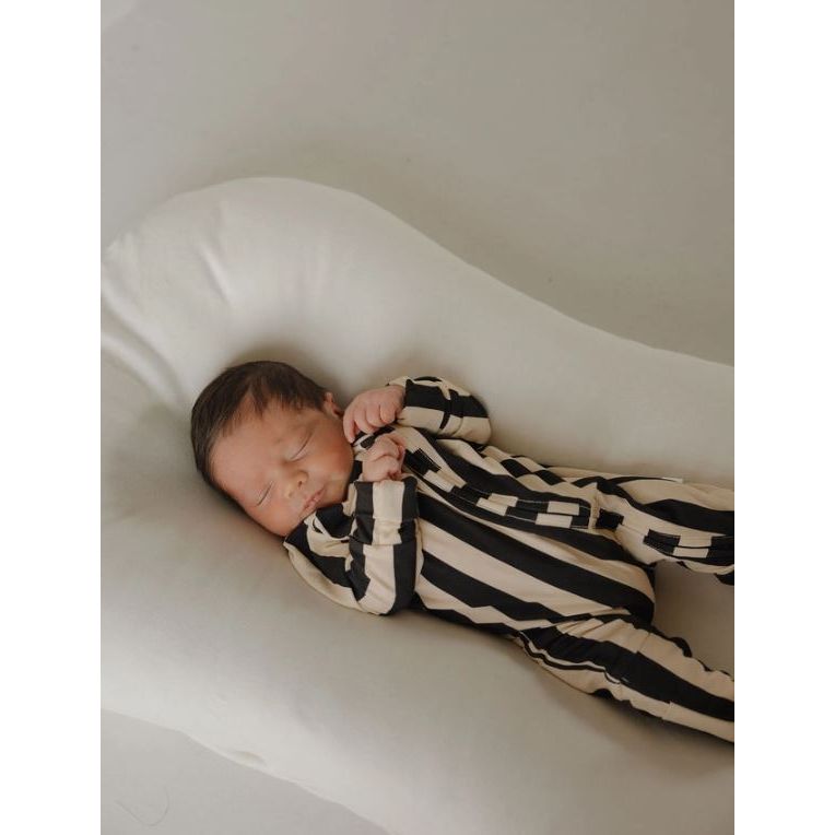 Forever French Bamboo Zip Pajamas - Midnight Stripe Romper Forever French Baby