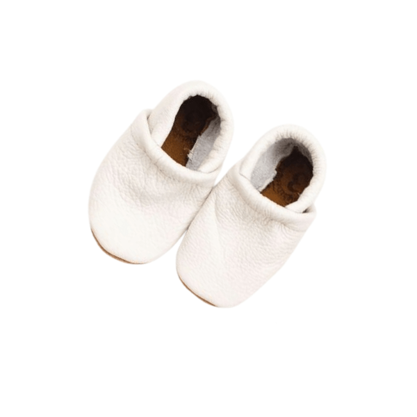 Starry Knight Neutrals Leather Loafers Infant Baby Booties - Milk Baby &amp; Toddler Shoes Starry Knight Designs