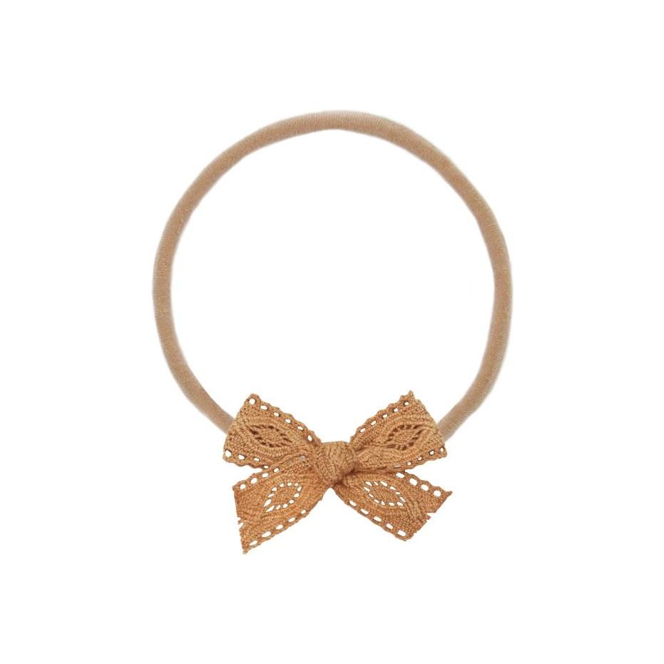 Lou Lou &amp; Company Mini Lace Bow Headband Headband Lou Lou &amp; Company Cinnamon  