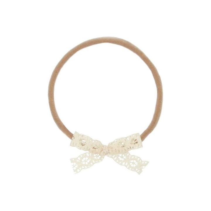 Lou Lou &amp; Company Mini Lace Bow Headband Headband Lou Lou &amp; Company Cream  