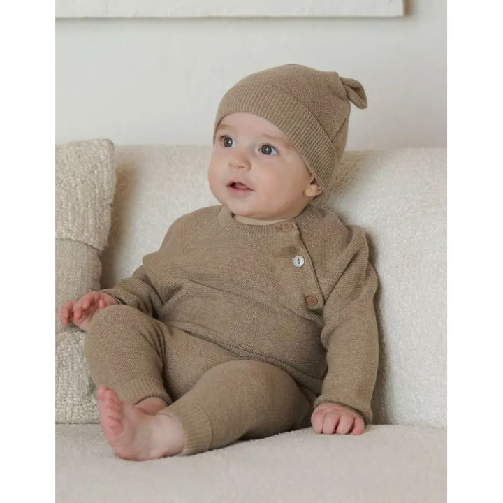 Quincy Mae Essentials Bailey Knit Sweater Heathered Mocha Tops &amp; Bottoms Quincy Mae