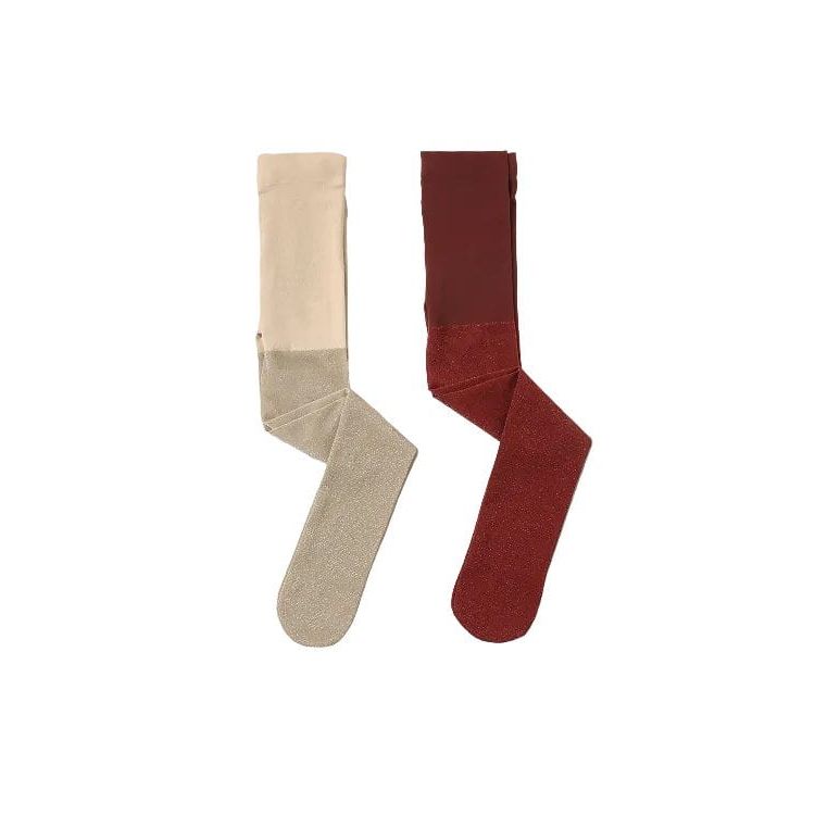 Noralee Shimmer Tights- Champagne, Ruby Holiday dress Noralee 0-6 Months