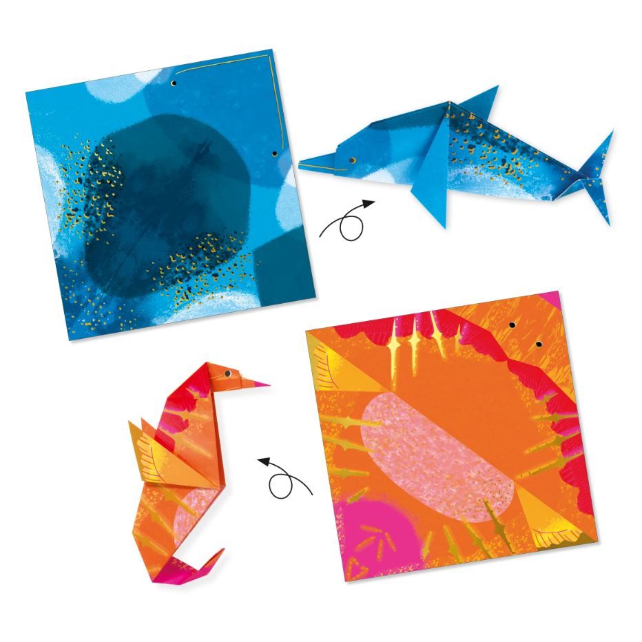 Djeco Sea Creatures Origami Paper Craft Kit Art &amp; Craft Djeco