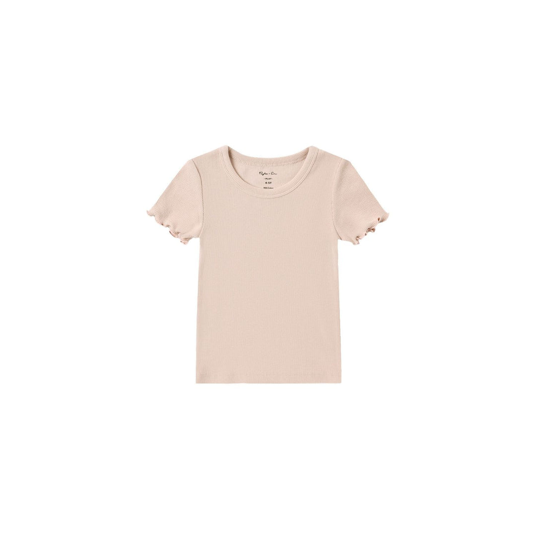 Rylee + Cru Ribbed Basic Tee Blush Tops & Bottoms Rylee + Cru