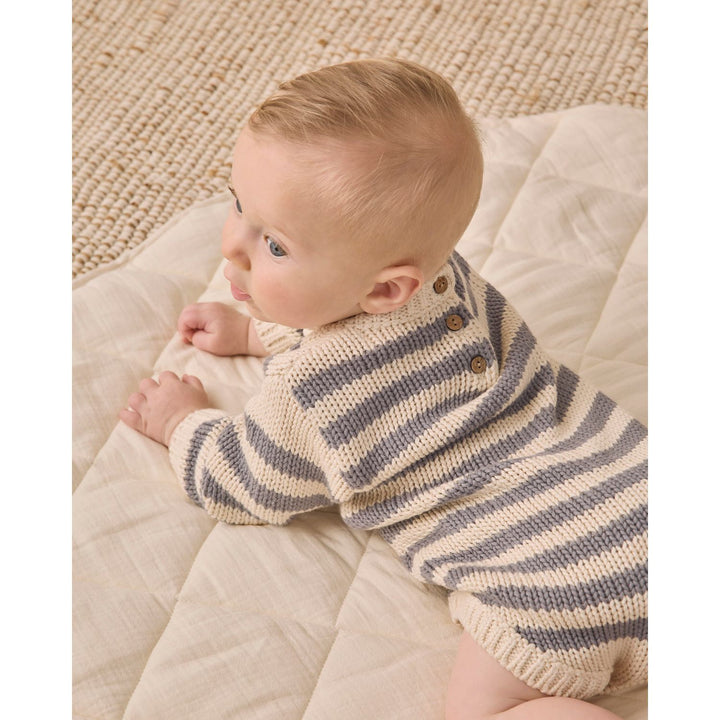 Quincy Mae Rex Romper - Slate Stripe Romper Quincy Mae