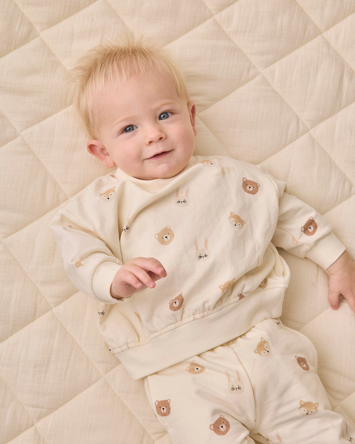 Quincy Mae Relaxed Fleece Sweatpant- Critters