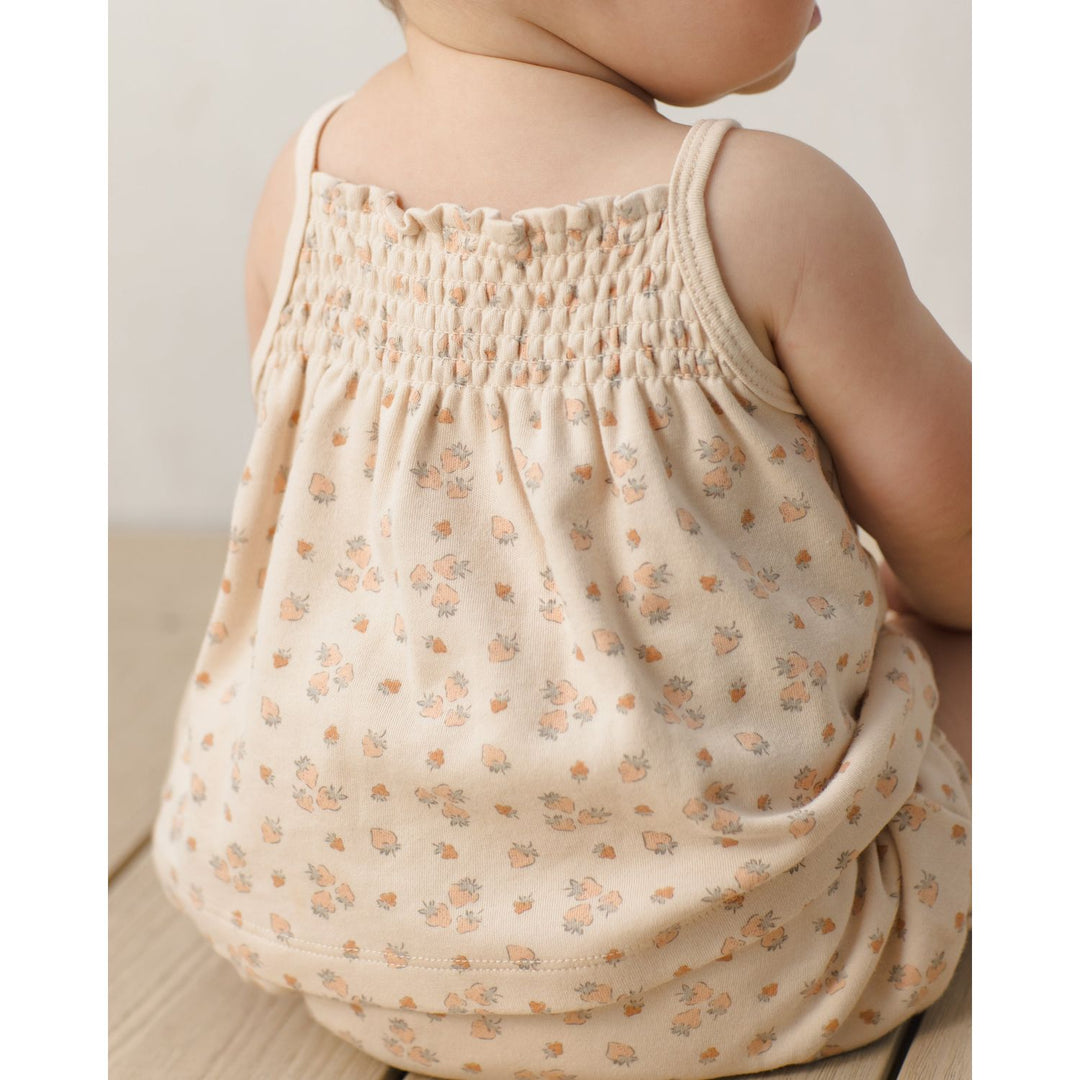 Quincy Mae - Smocked Tank + Bloomer Set - Strawberries Tops &amp; Bottoms Quincy Mae