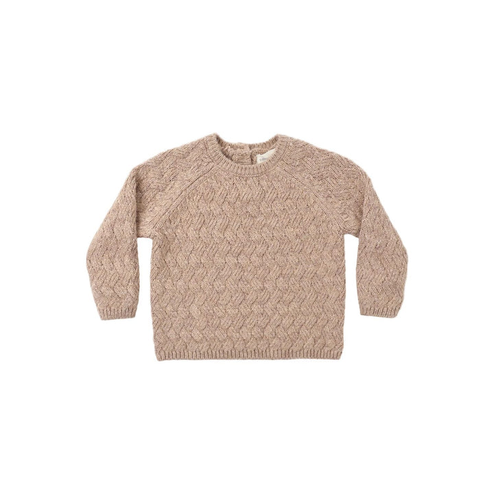 Quincy Mae Knit Sweater Heathered Almond Tops &amp; Bottoms Quincy Mae