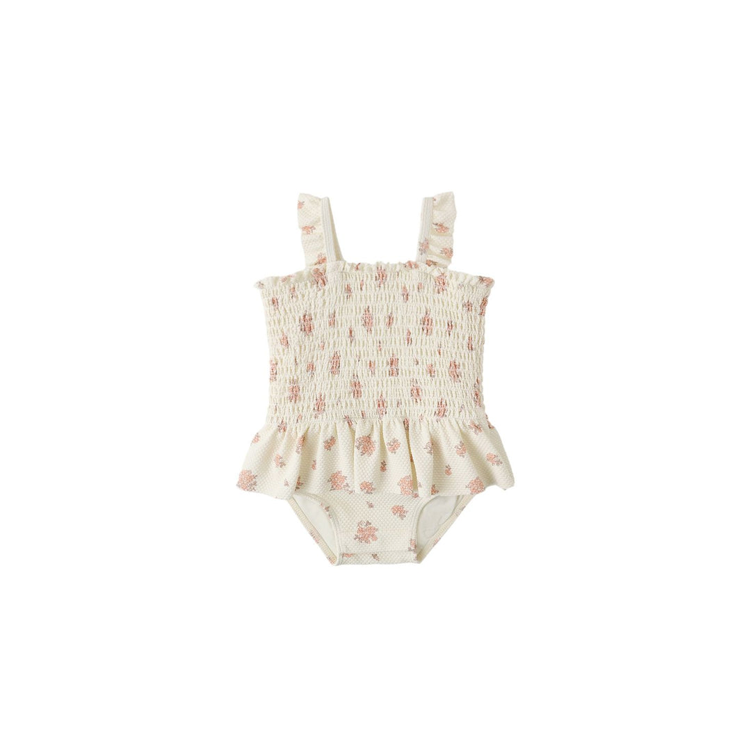 Quincy Mae Smocked One-Piece Swimsuit - Garden Rose Swimwear Quincy Mae