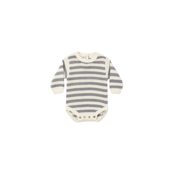 Quincy Mae Rex Romper - Slate Stripe Romper Quincy Mae