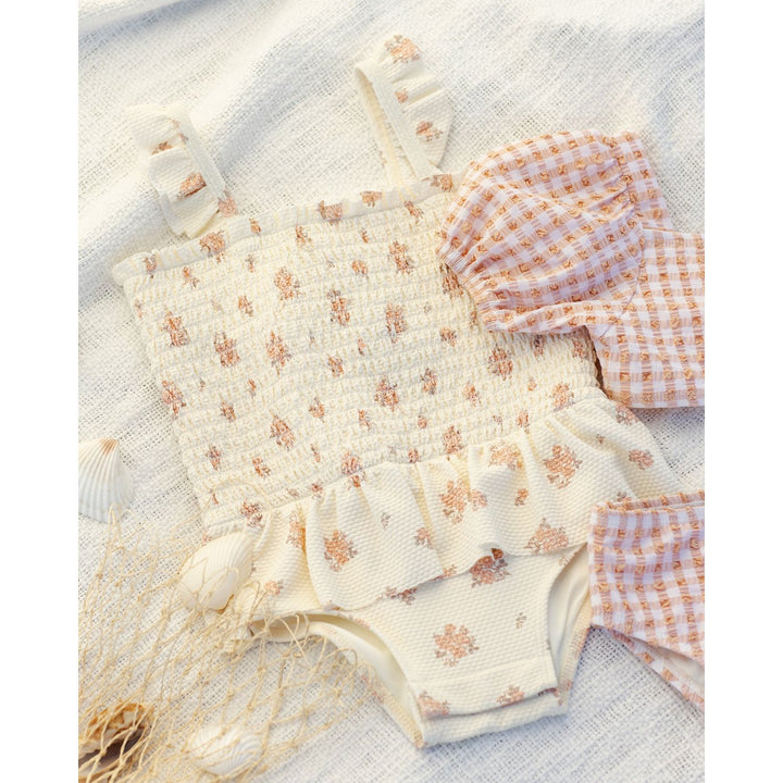 Quincy Mae Smocked One-Piece Swimsuit - Garden Rose Swimwear Quincy Mae