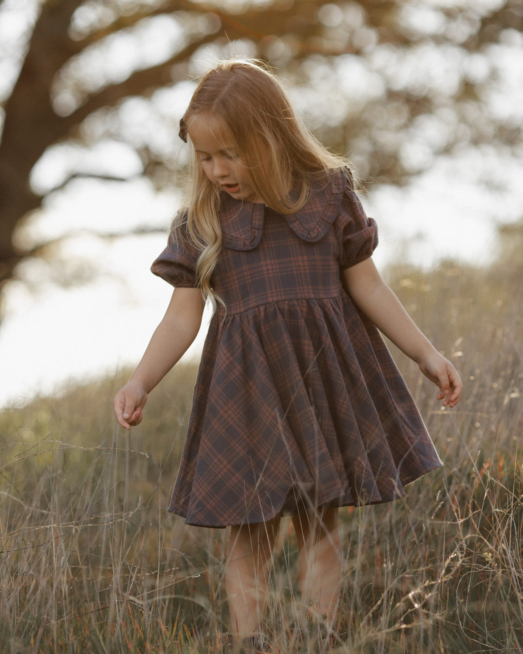 Rylee + Cru Camille Dress Midnight Plaid