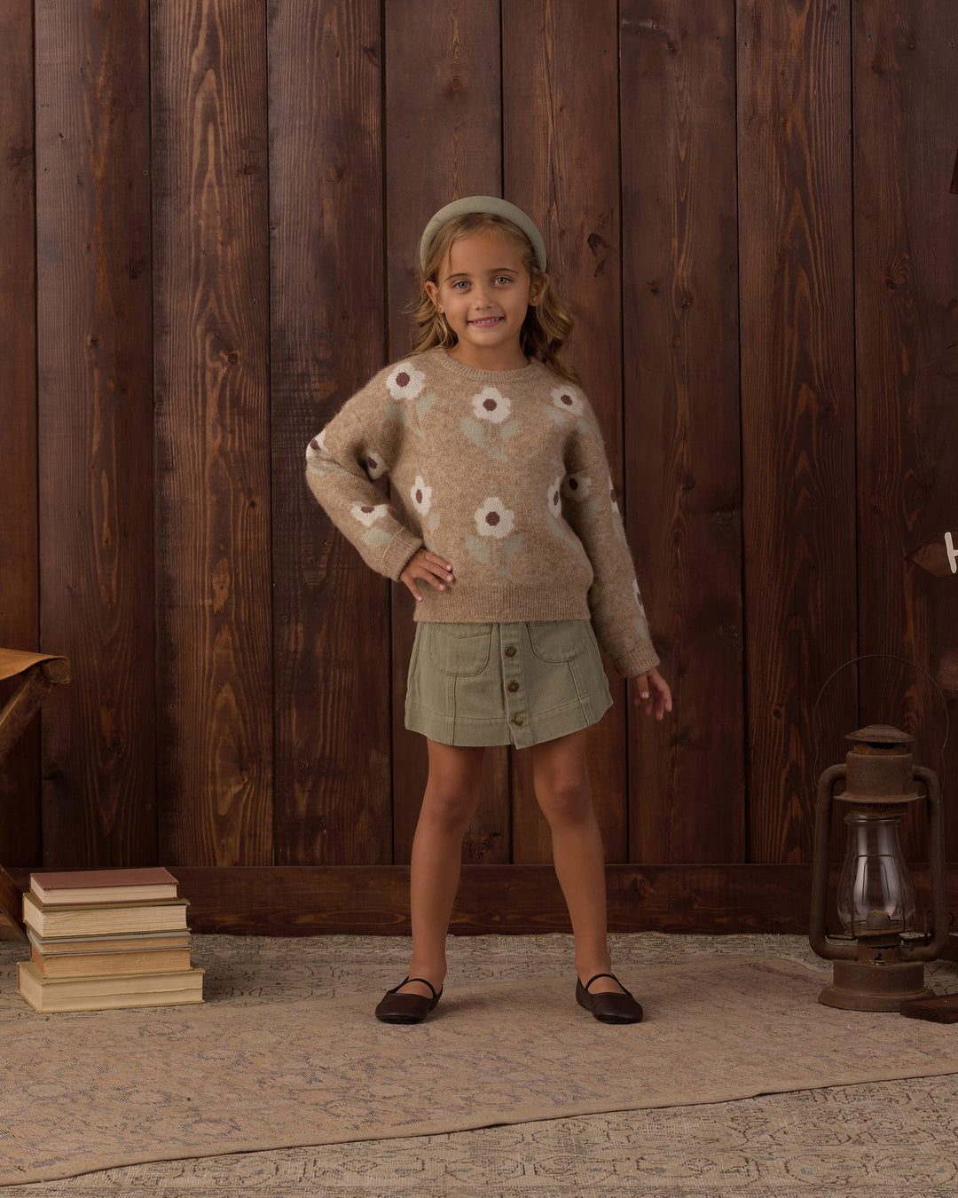 Rylee + Cru Aspen Sweater Fawn Flower
