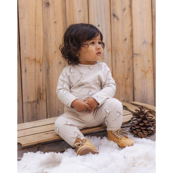 Rylee + Cru Long Sleeve Tee + Pant Set Skiing Penguins Tops &amp; Bottoms Rylee + Cru