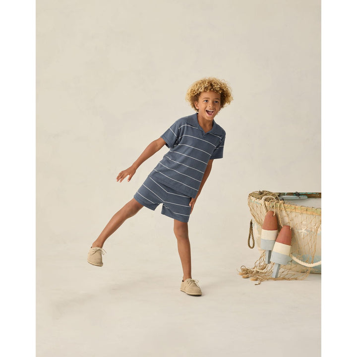 Rylee + Cru Chandler Knit Polo - Navy Stripe Tops &amp; Bottoms Rylee + Cru