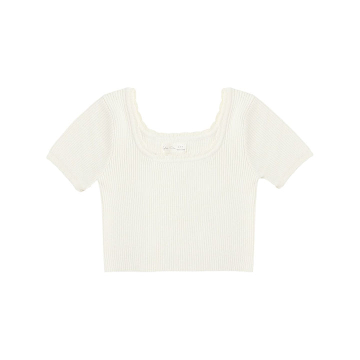 Rylee + Cru Scallop Tee - Natural Tops &amp; Bottoms Rylee + Cru