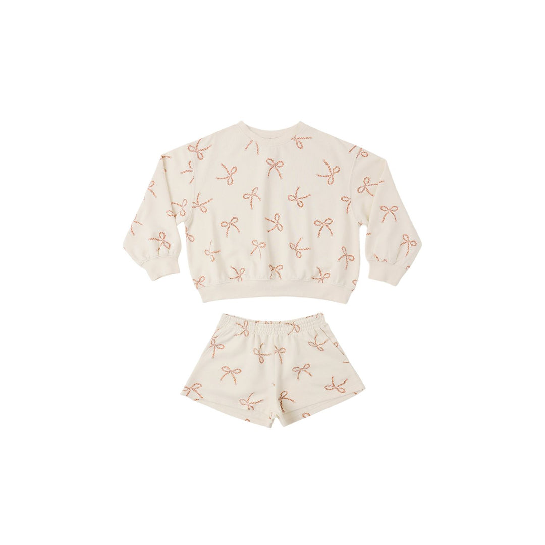 Rylee + Cru Summer Terry Set - Sailor Bows Tops & Bottoms Rylee + Cru