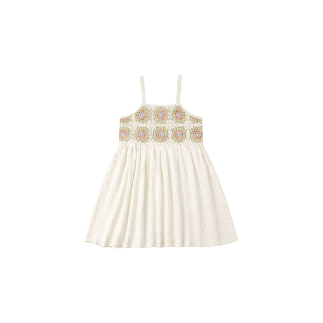 Rylee + Cru Crochet Sundress - Citron Daisy Check Dresses Rylee + Cru