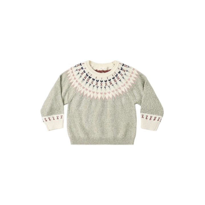 Rylee + Cru Fair Isle Seater Sage Sweater Rylee + Cru