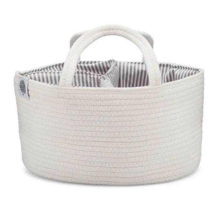 Parker Baby Company Rope Diaper Caddy - White Accessories &amp; Laundry Parker Baby Co