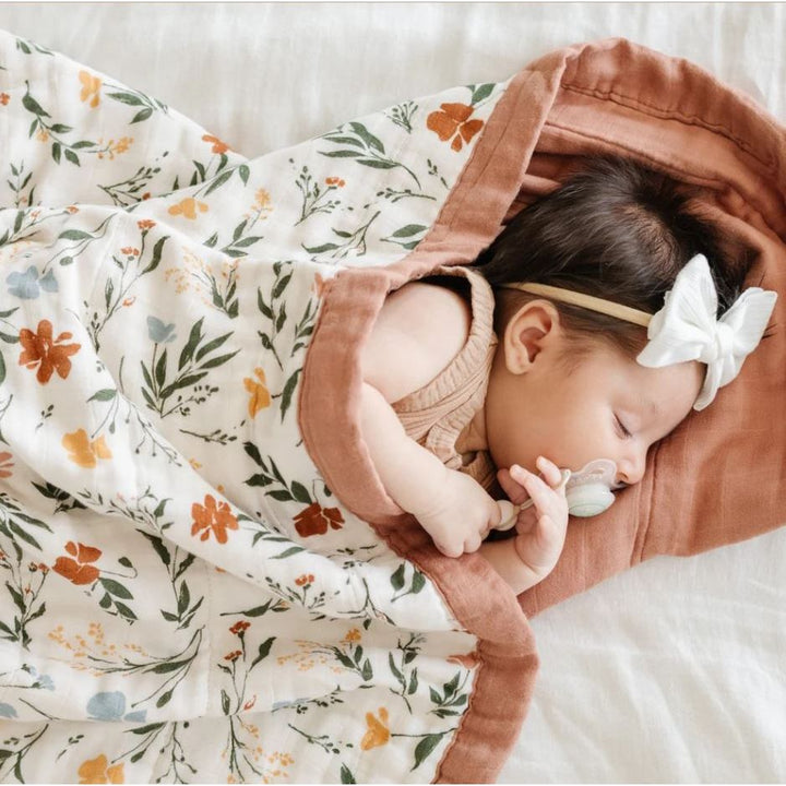 Saranoni Double - Bamboo Rayon Muslin 4-Layer Quilts Swaddles &amp; Blankets Saranoni Fleurs