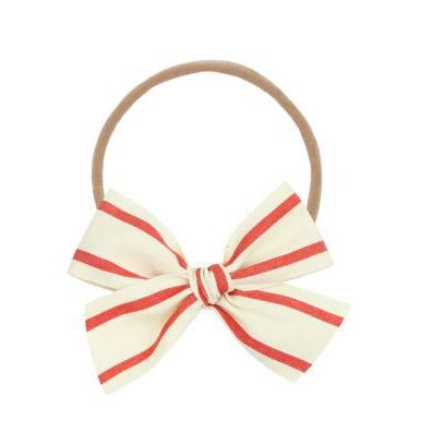 Lou Lou &amp; Company Ribbon Bow - Red Stripe Headband Headband Lou Lou &amp; Company