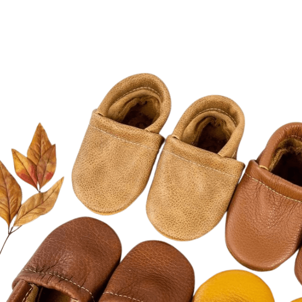 Starry Knight Warm Neutrals Loafer Leather Baby Booties - Sahara Baby &amp; Toddler Shoes Starry Knight Designs