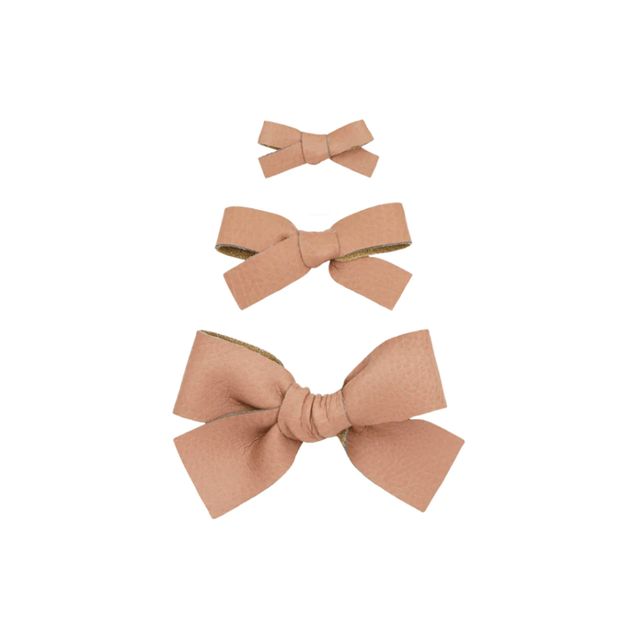 Lou Lou &amp; Company Leather Bow Clip- Single Medium Headband Lou Lou &amp; Company Sunstone  