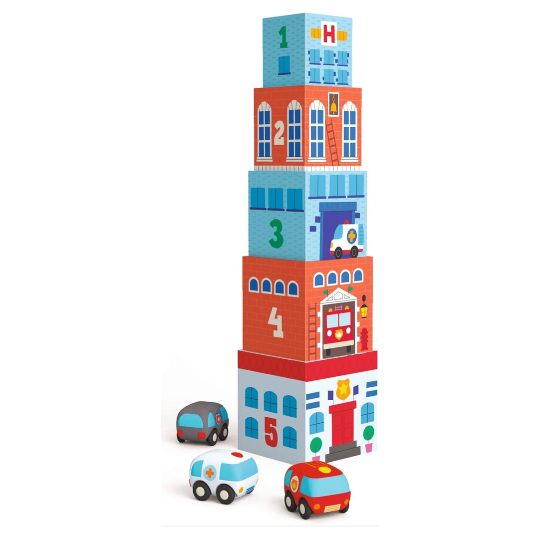 Djeco Blocks &amp; Towers TopaniCar Sorting &amp; Stacking Toys Djeco