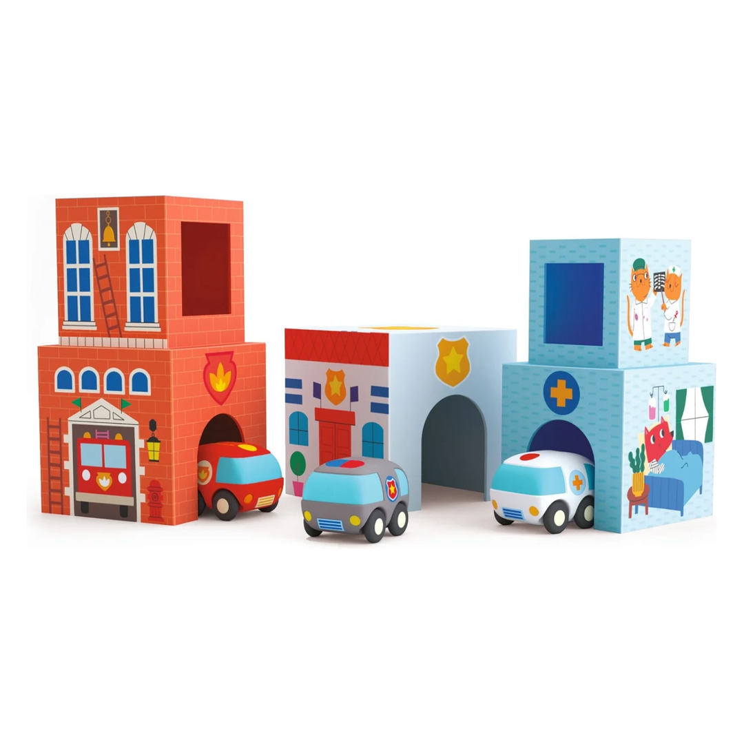 Djeco Blocks &amp; Towers TopaniCar Sorting &amp; Stacking Toys Djeco