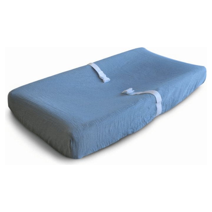 Mushie Extra Soft Muslin Changing Pad Cover Swaddles &amp; Blankets Mushie Tradewinds  