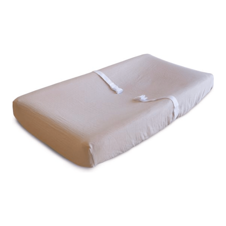 Mushie Extra Soft Muslin Changing Pad Cover Swaddles &amp; Blankets Mushie Blush  