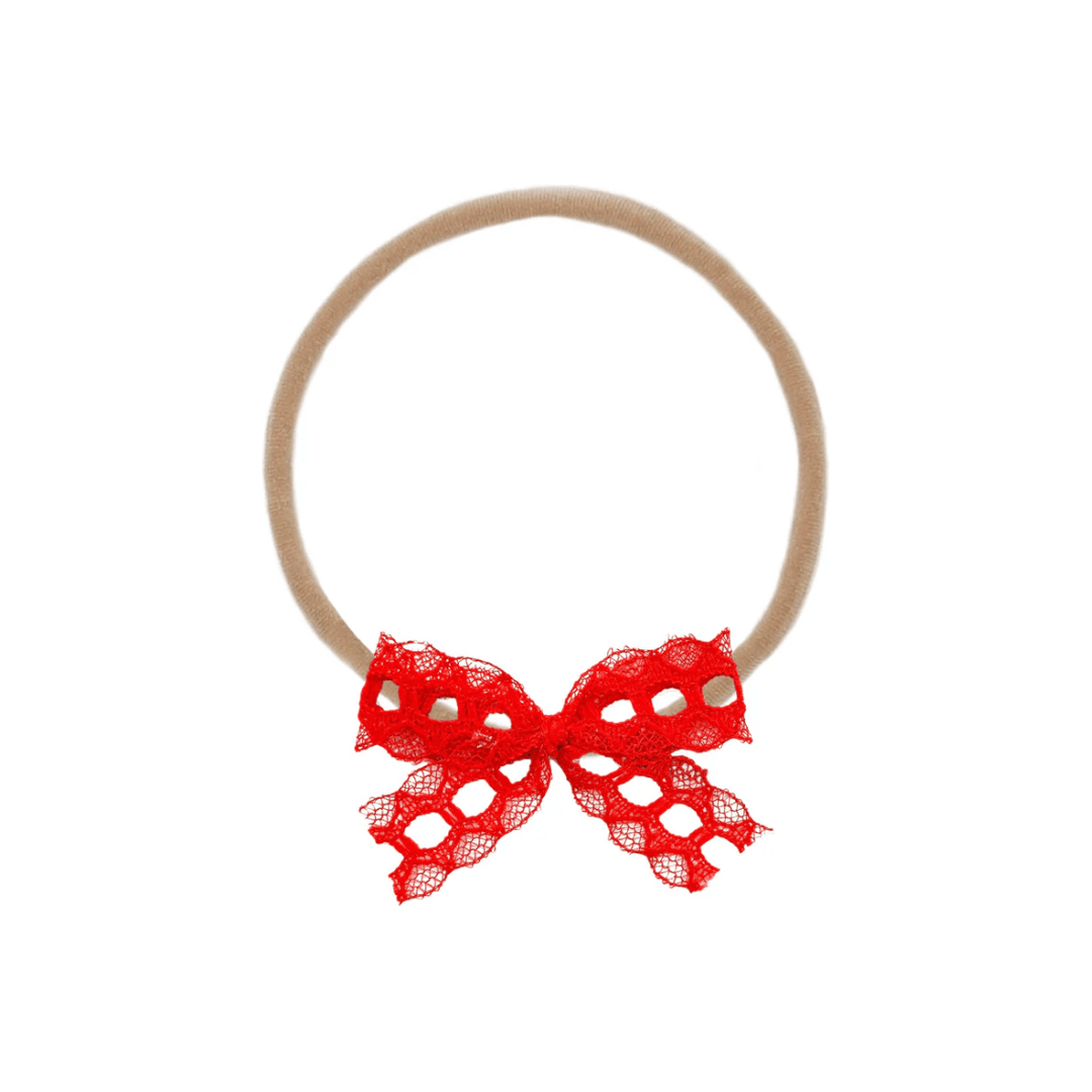 Lou Lou &amp; Company Mini Lace Bow Headband Headband Lou Lou &amp; Company Red  