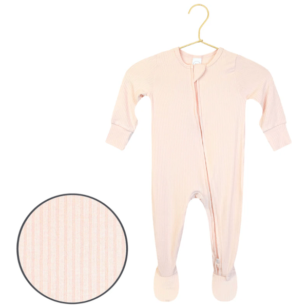 Lou Lou &amp; Company Zippered Footie- Rosie Ribbed Footie Lou Lou &amp; Company Preemie