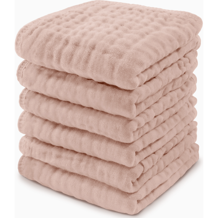 Comfycubs 100% Muslin Cotton Baby Washcloths Washcloths Comfycubs Blush
