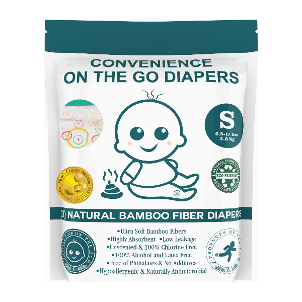 Products on the Go- Small Bamboo Fiber Diapers 3 Pack Diapers &amp; Potty Learning Products on the Go